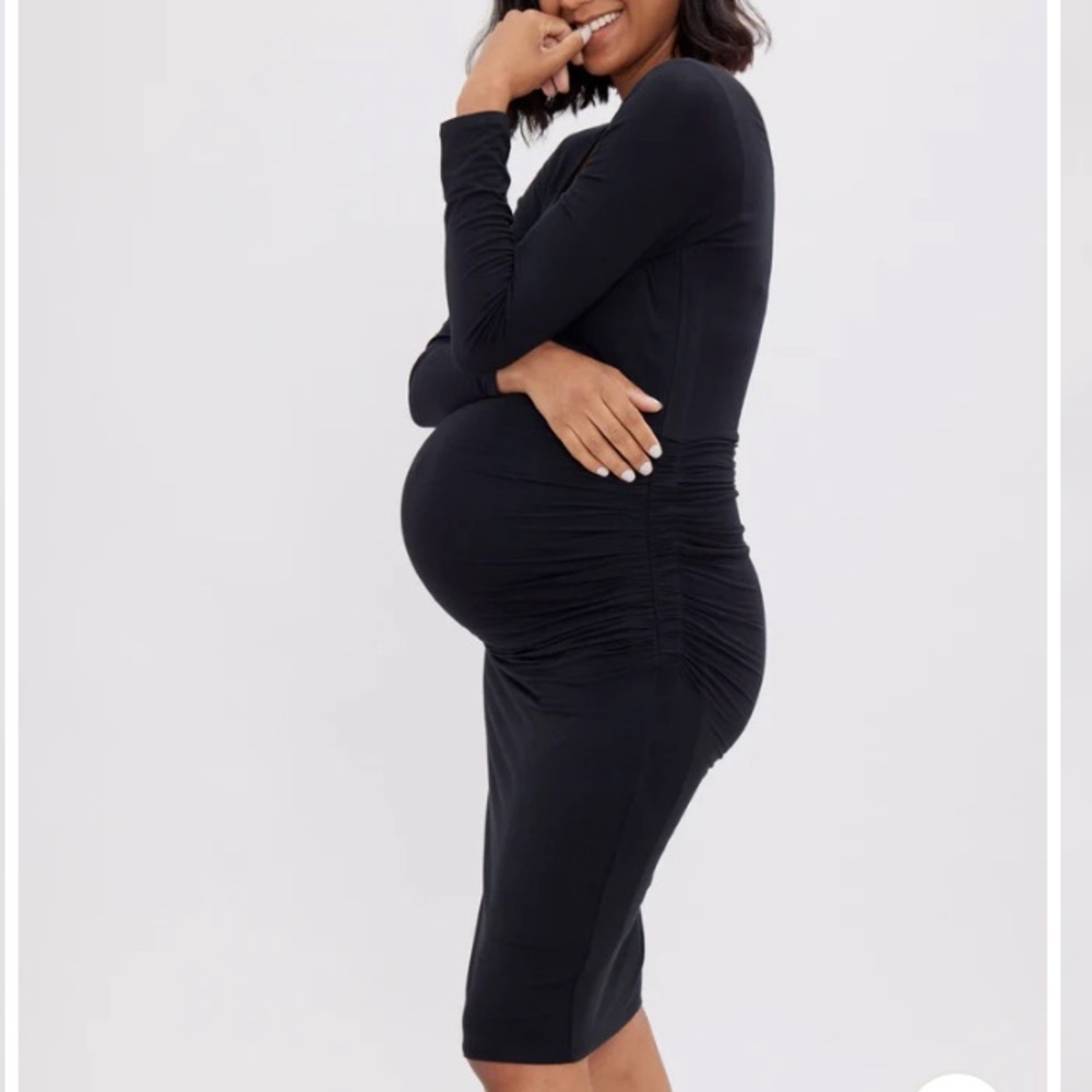 Long Sleeve Body Con Maternity Dress